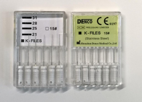 rostfreier Stahl K Feilen, L=21mm, wählenbar Größe , 6#-40#,Wurzelkanal 2pack , CE
