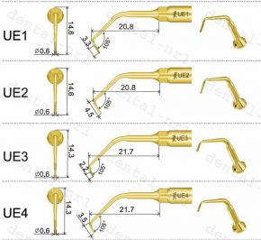 Woodpecker piezochirurgische Spitze Kit,UE1+UE2+UE3+UE4+US4+Spitze Halter, *Mectron Ultrasurgery kompatibel.