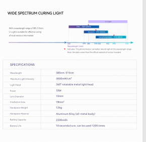 Woodpecker Lichthärtungsgerät U-Light, Gehäuse aus Aluminiumlegierung, breites Lichtspektrum, optimierte, fokussierte Lichtabgabe,CE/FDA
