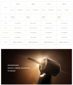 WOODPECKER Turbinenhandstück, HP22-KL, *KaVo-Kupplung mit LED, Standardkopf, CE/FDA