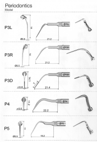 5stk Parodontologie Tips P1, P2R, P2L, P3, P3R, P3L, P3D, P4, für *ems / woodpecker Scaler CE/FDA